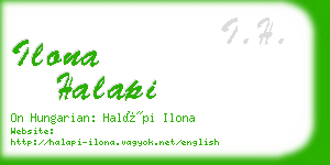 ilona halapi business card